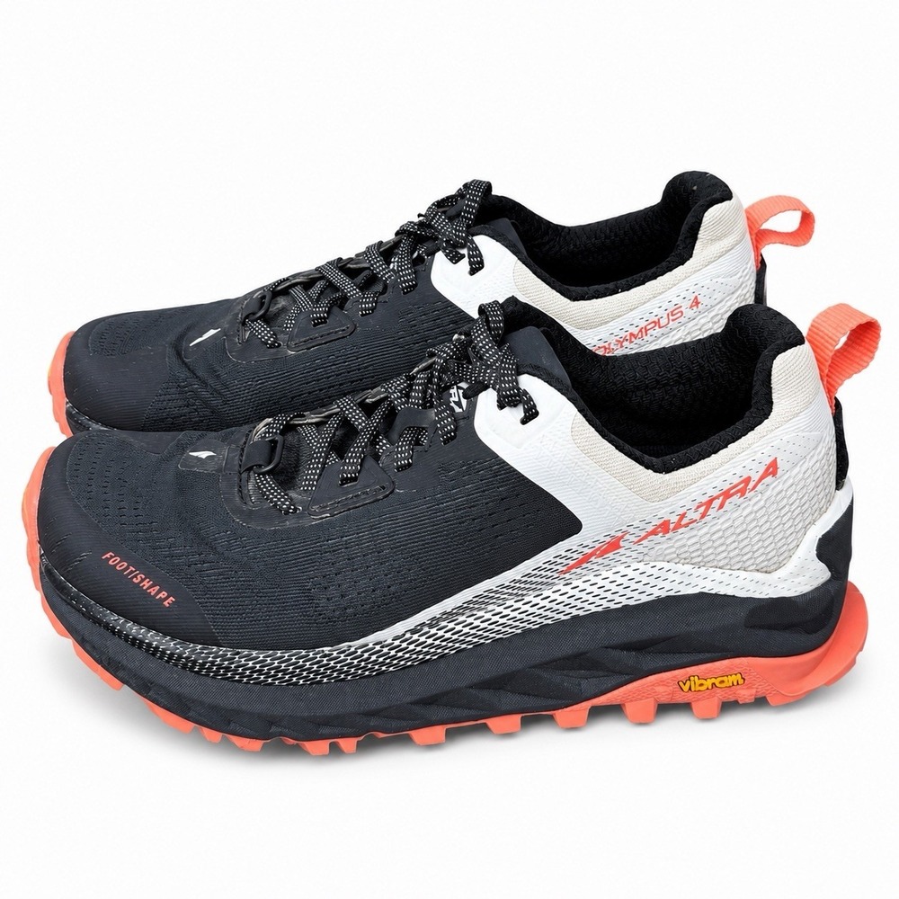 Altra Olympus 4 Black White Vibram Women's Size 8 Trail Running Shoes
